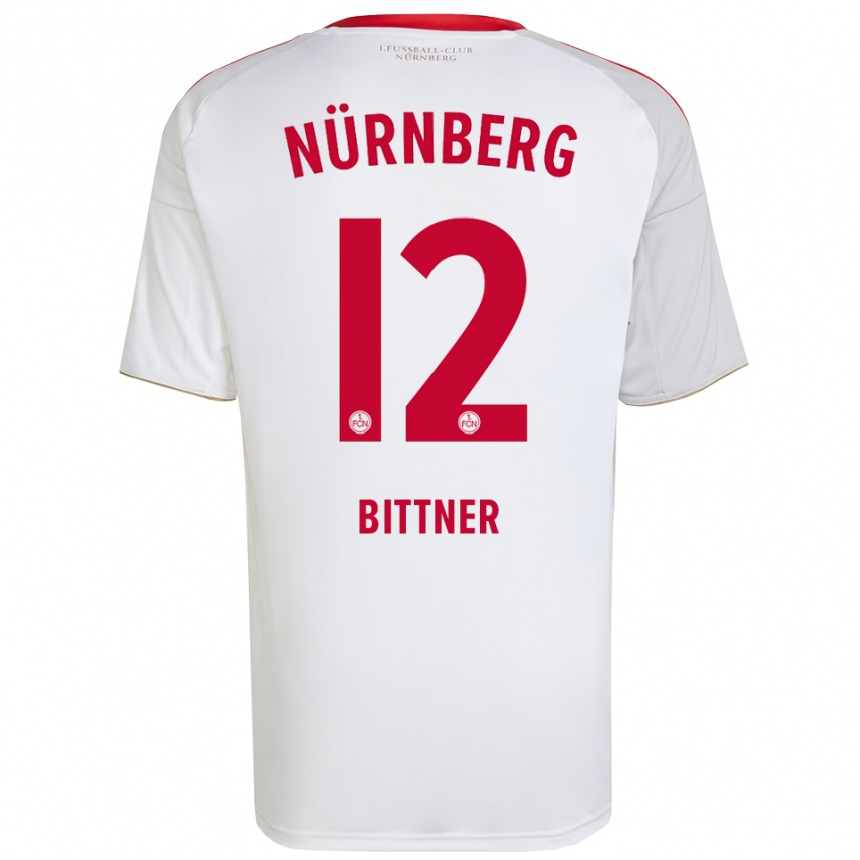 ילדים כדורגל Liam Bittner #12 לבן אדום הרחק ג'רזי 2025/26