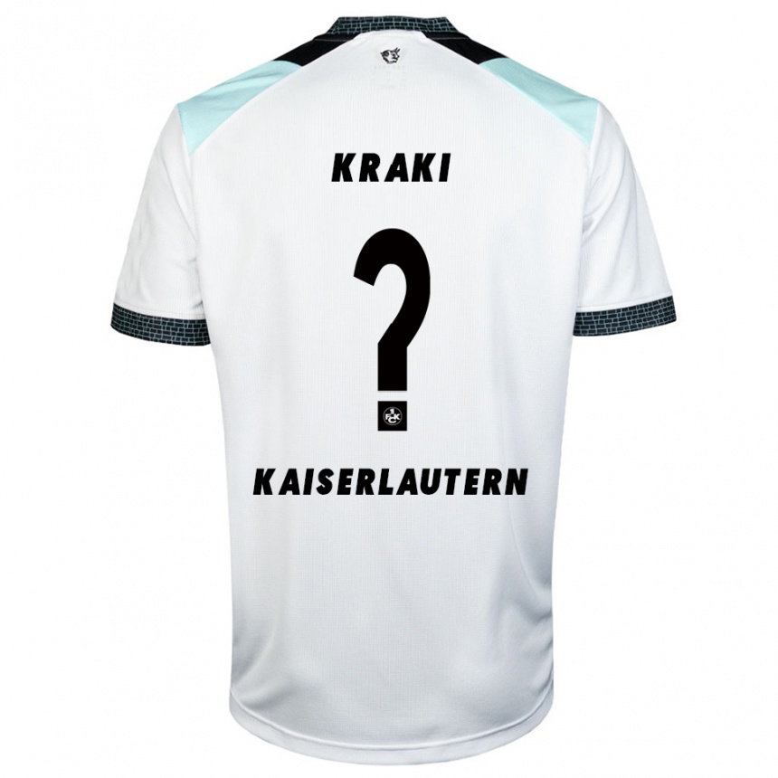 ילדים כדורגל Avdyl Kraki #0 לבן שחור הרחק ג'רזי 2025/26