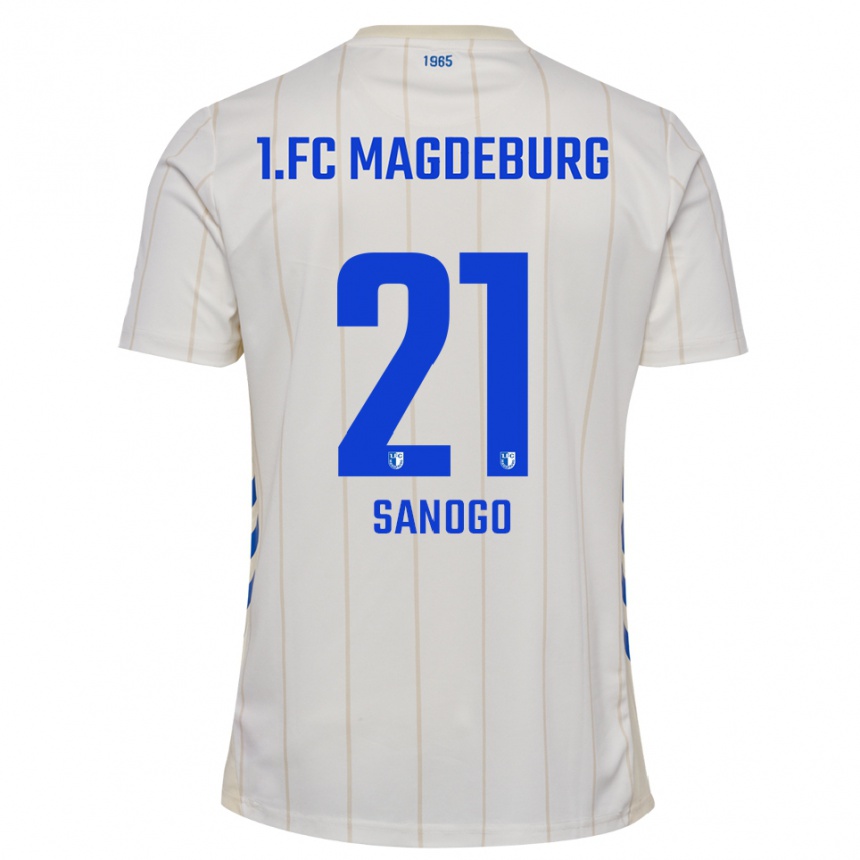 ילדים כדורגל מאליק סאנוגו #21 לבן כחול הרחק ג'רזי 2025/26