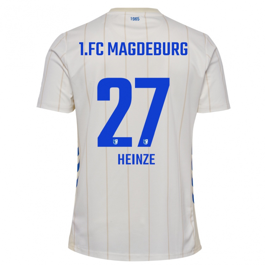 ילדים כדורגל Vanessa Heinze #27 לבן כחול הרחק ג'רזי 2025/26