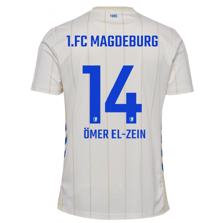 ילדים כדורגל אבו-בקיר אל-זן #14 לבן כחול הרחק ג'רזי 2025/26