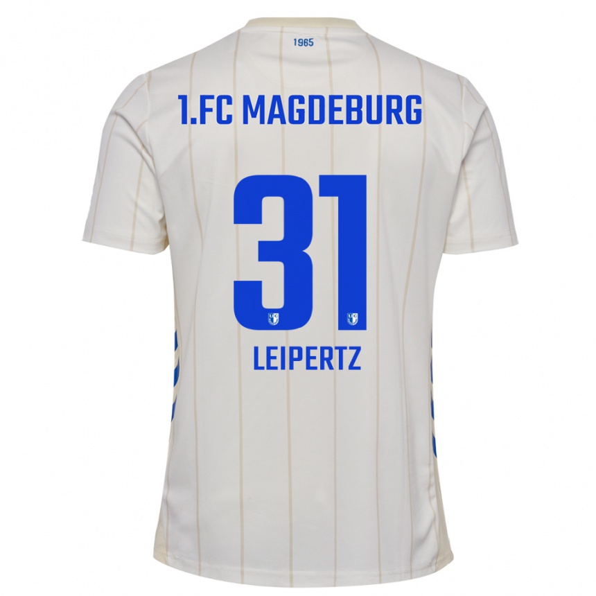 ילדים כדורגל רוברט לייפרץ #31 לבן כחול הרחק ג'רזי 2025/26