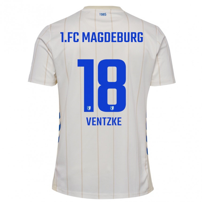 ילדים כדורגל טום ונצקה #18 לבן כחול הרחק ג'רזי 2025/26