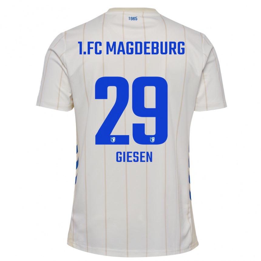 ילדים כדורגל Tim Giesen #29 לבן כחול הרחק ג'רזי 2025/26