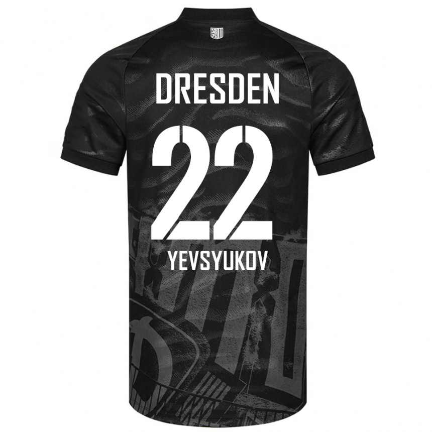 ילדים כדורגל Demyd Yevsyukov #22 שחור אפור הרחק ג'רזי 2025/26