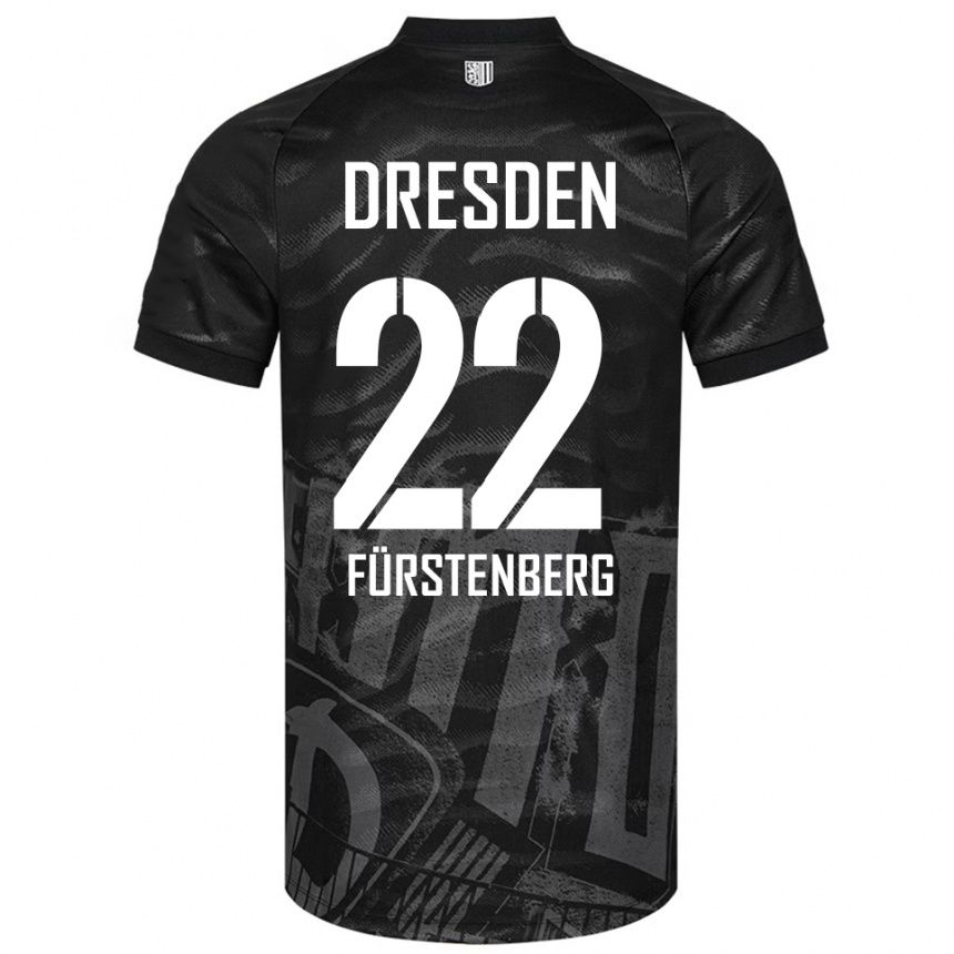 ילדים כדורגל Mattis Fürstenberg #22 שחור אפור הרחק ג'רזי 2025/26