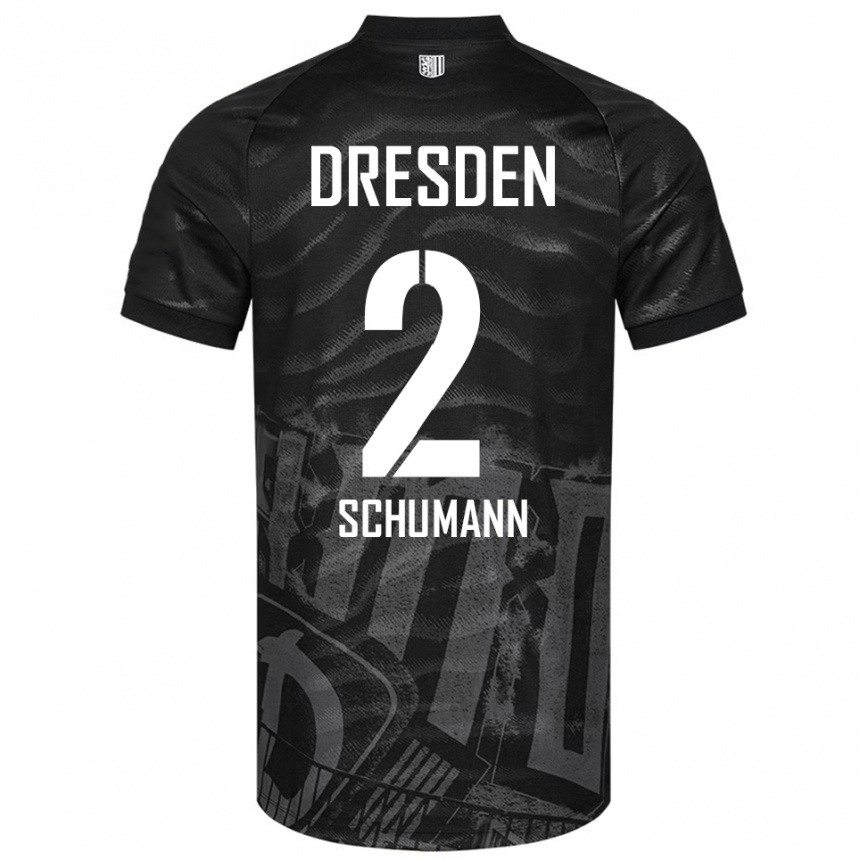 ילדים כדורגל Anton Schumann #2 שחור אפור הרחק ג'רזי 2025/26