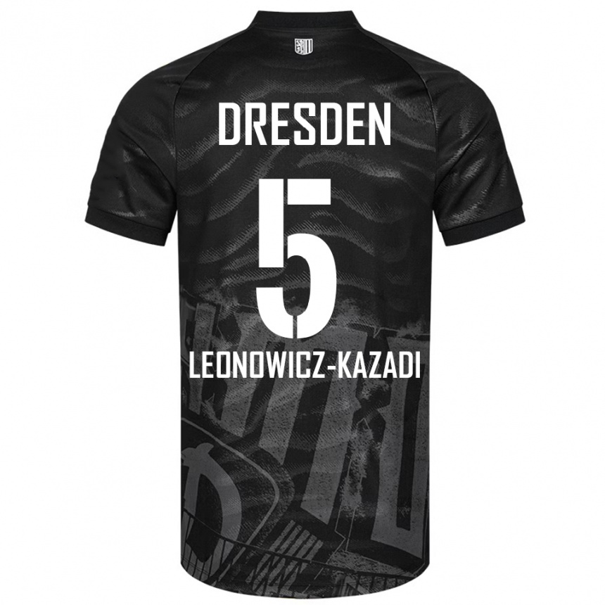 ילדים כדורגל ג׳ונת׳ן לאונוביץ׳-קזאדי #5 שחור אפור הרחק ג'רזי 2025/26