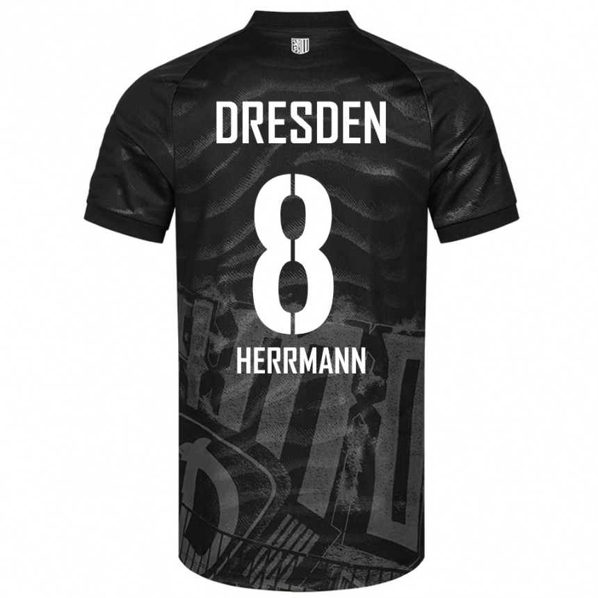 ילדים כדורגל לוקה הרמן #8 שחור אפור הרחק ג'רזי 2025/26