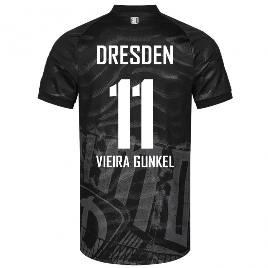 ילדים כדורגל Joel Vieira Gunkel #11 שחור אפור הרחק ג'רזי 2025/26