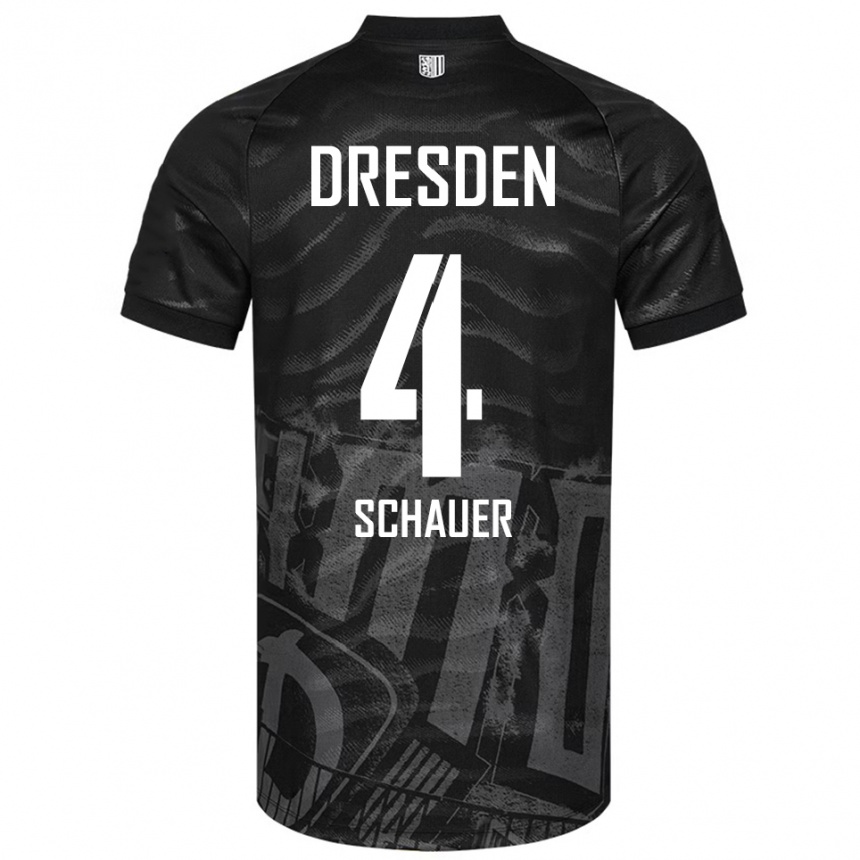 ילדים כדורגל Maurice Schauer #4 שחור אפור הרחק ג'רזי 2025/26