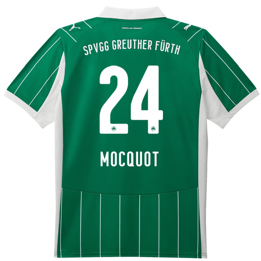 ילדים כדורגל Leonidas Mocquot #24 ירוק לבן הרחק ג'רזי 2025/26