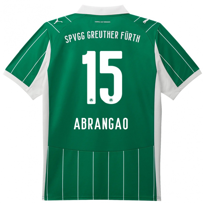 ילדים כדורגל David Abrangao #15 ירוק לבן הרחק ג'רזי 2025/26