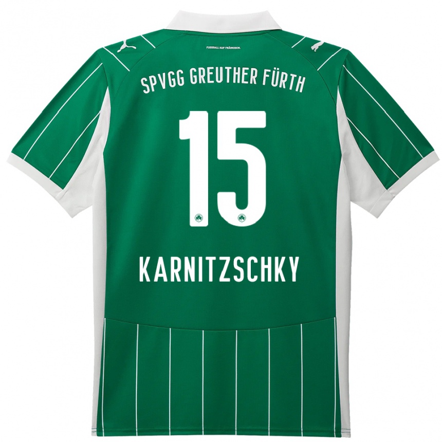 ילדים כדורגל Nick Karnitzschky #15 ירוק לבן הרחק ג'רזי 2025/26