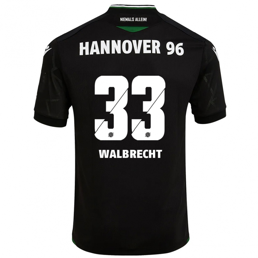 ילדים כדורגל טים וולברכט #33 שחור ירוק הרחק ג'רזי 2025/26