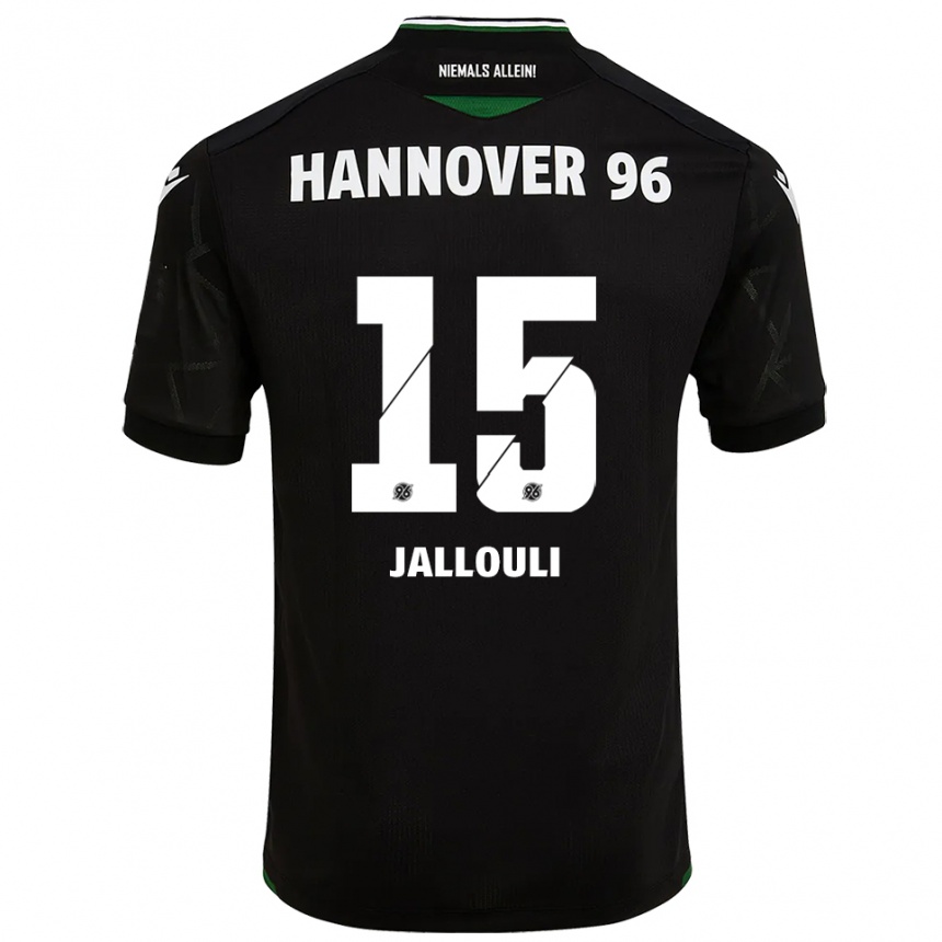 ילדים כדורגל Marouan Jallouli #15 שחור ירוק הרחק ג'רזי 2025/26