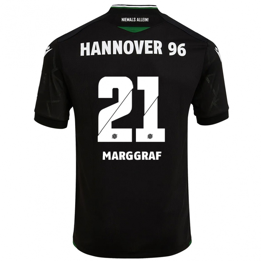 ילדים כדורגל Luis Marggraf #21 שחור ירוק הרחק ג'רזי 2025/26