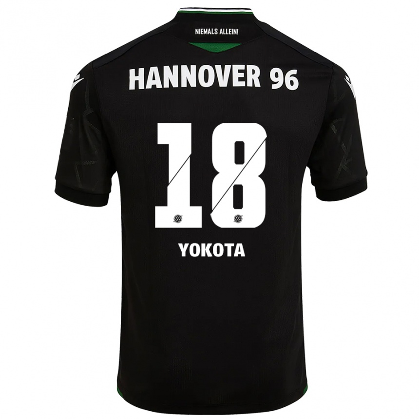 ילדים כדורגל Daisuke Yokota #18 שחור ירוק הרחק ג'רזי 2025/26