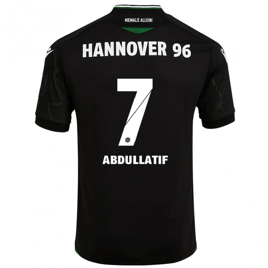 ילדים כדורגל מוסטפה עבדולטיף #7 שחור ירוק הרחק ג'רזי 2025/26