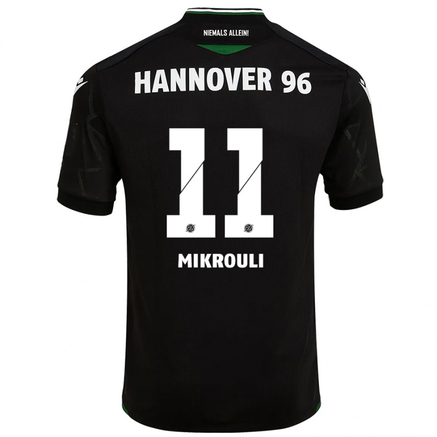 ילדים כדורגל Alexia Mikrouli #11 שחור ירוק הרחק ג'רזי 2025/26