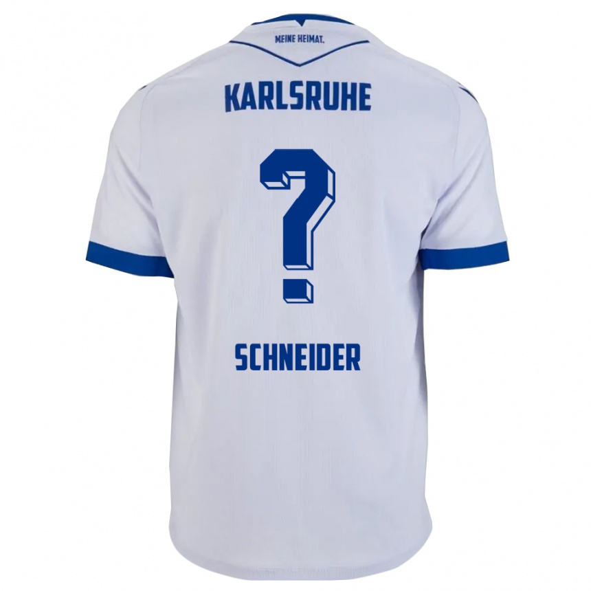 ילדים כדורגל Nadja Schneider #0 לבן כחול הרחק ג'רזי 2025/26