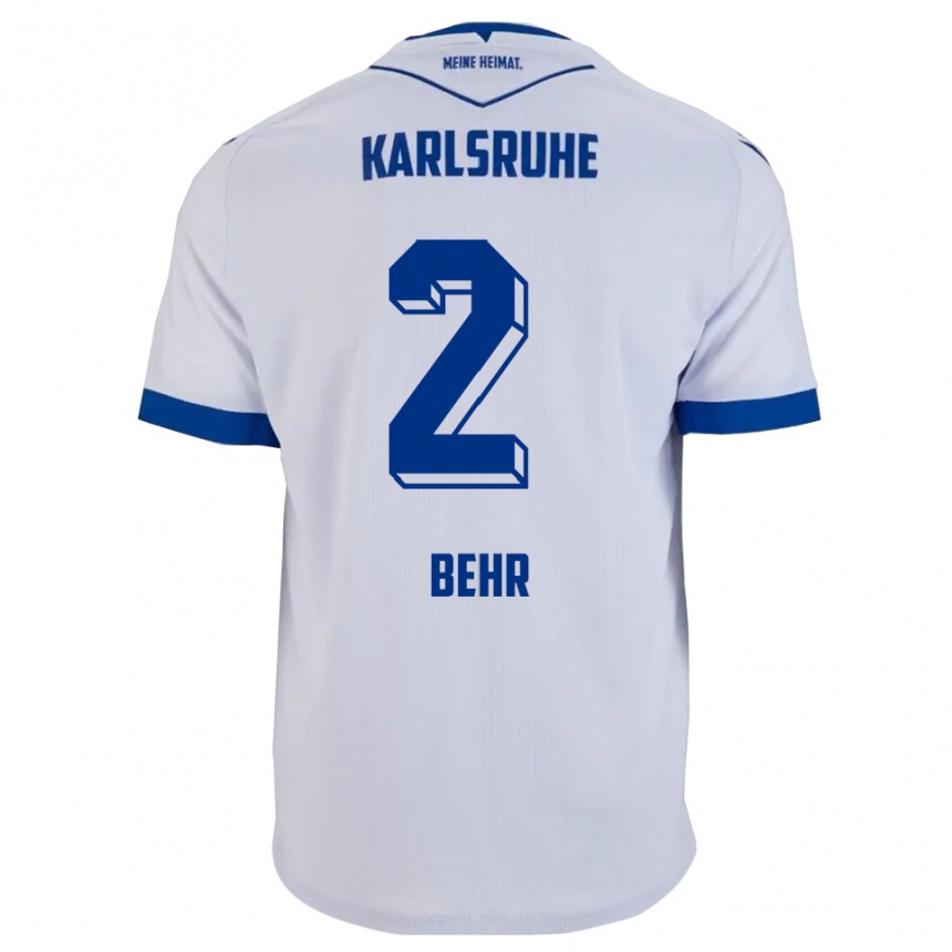 ילדים כדורגל ניקלס בער #2 לבן כחול הרחק ג'רזי 2025/26