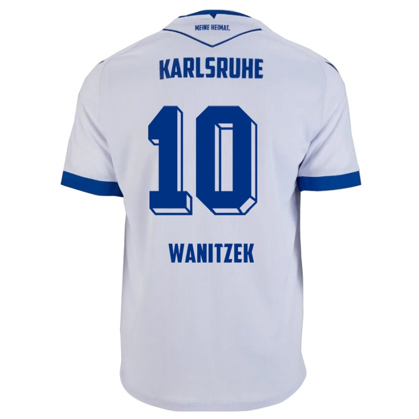 ילדים כדורגל Marvin Wanitzek #10 לבן כחול הרחק ג'רזי 2025/26