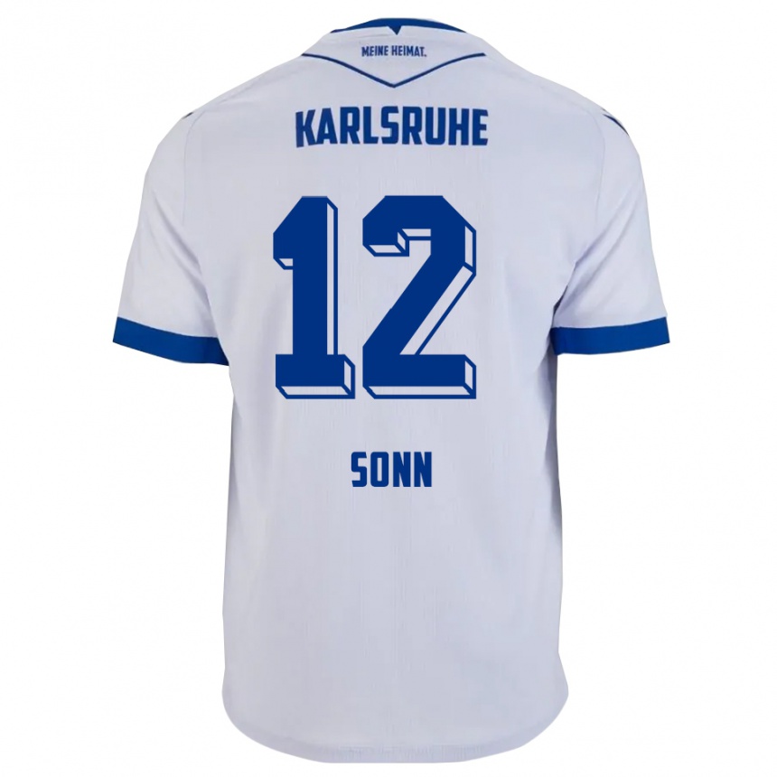 ילדים כדורגל פיליפ סון #12 לבן כחול הרחק ג'רזי 2025/26