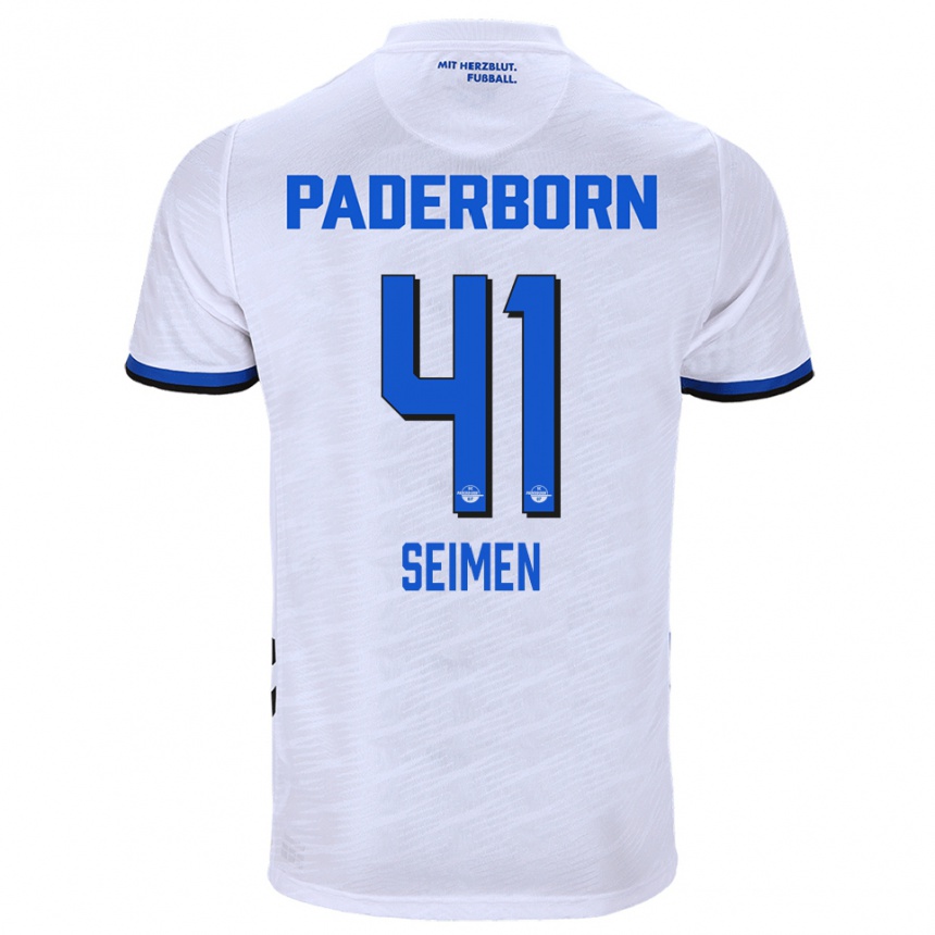 ילדים כדורגל דניס זיימן #41 לבן כחול הרחק ג'רזי 2025/26