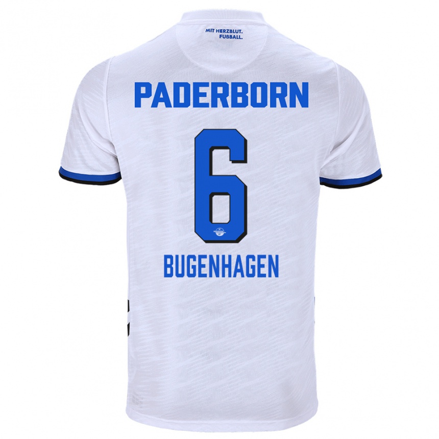 ילדים כדורגל ג׳וליוס בוגנהאגן #6 לבן כחול הרחק ג'רזי 2025/26