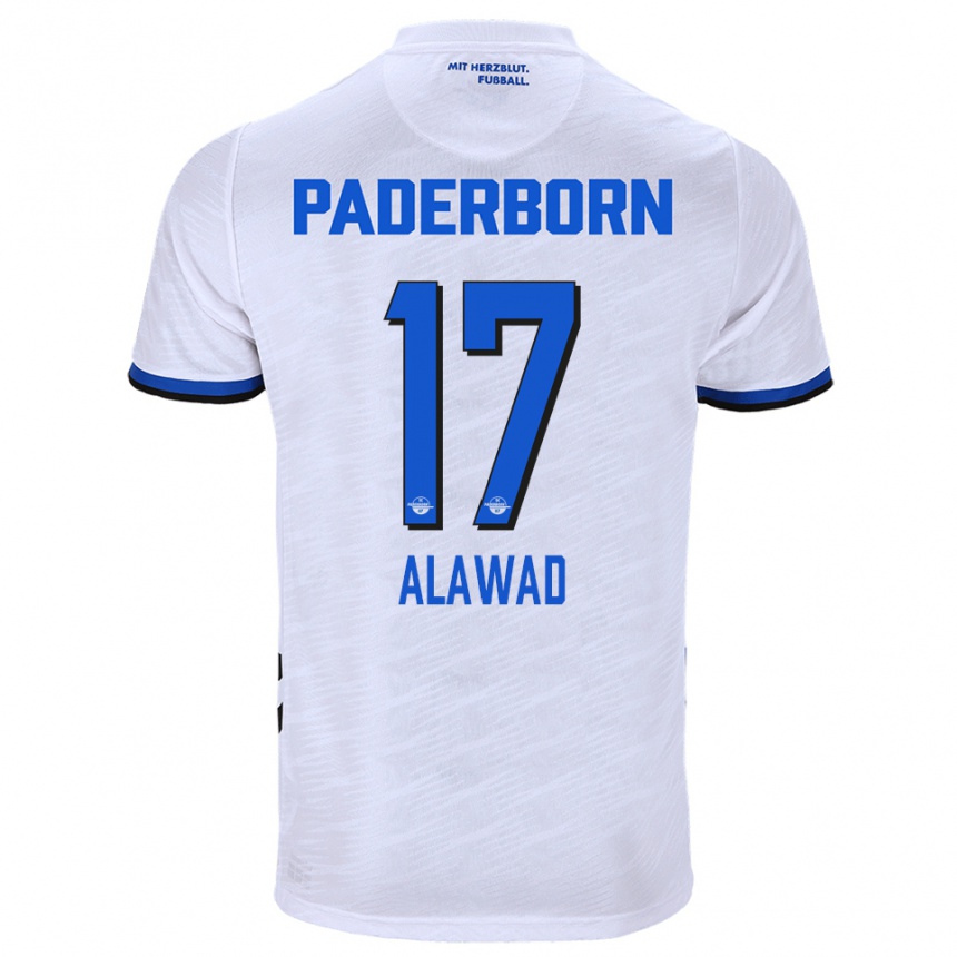 ילדים כדורגל A. Alawad #17 לבן כחול הרחק ג'רזי 2025/26