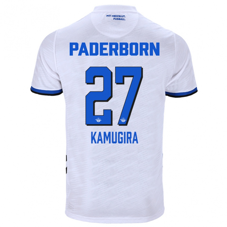 ילדים כדורגל ריאן קמוגירה #27 לבן כחול הרחק ג'רזי 2025/26