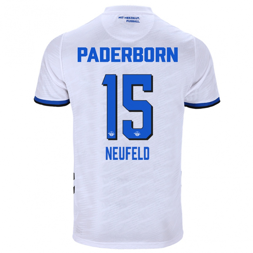 ילדים כדורגל אליאס נויפלד #15 לבן כחול הרחק ג'רזי 2025/26