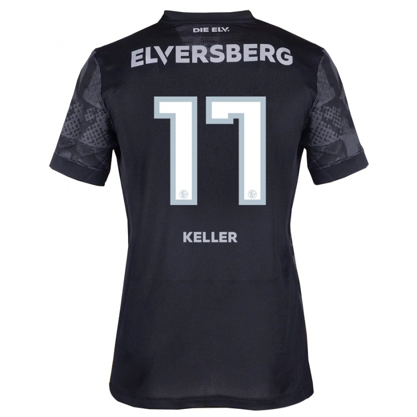 ילדים כדורגל Ina Keller #17 שחור אפור הרחק ג'רזי 2025/26