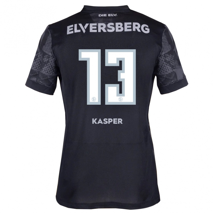 ילדים כדורגל Yannik Kasper #13 שחור אפור הרחק ג'רזי 2025/26