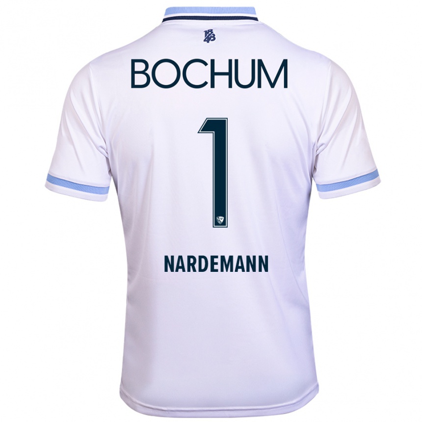 ילדים כדורגל Kari Närdemann #1 לבן תכלת הרחק ג'רזי 2025/26