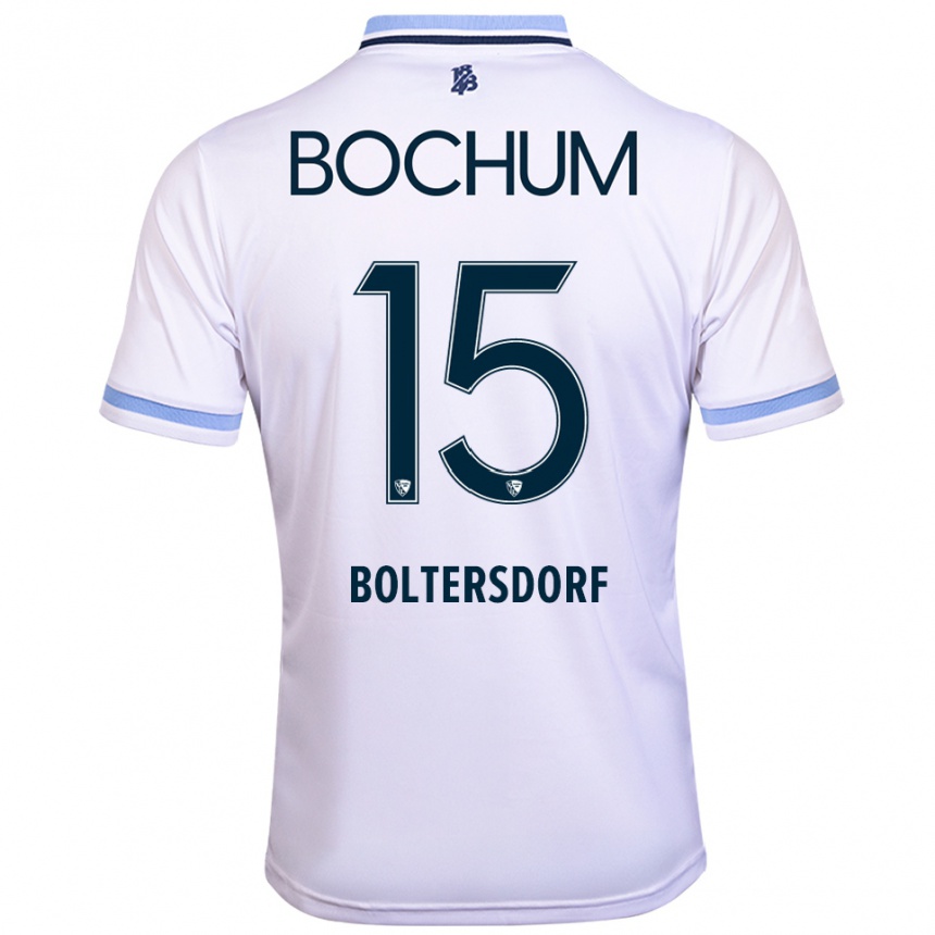 ילדים כדורגל סבסטיאן בולטרסדורף #15 לבן תכלת הרחק ג'רזי 2025/26