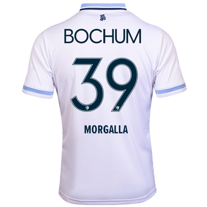 ילדים כדורגל לינדרו מורגלה #39 לבן תכלת הרחק ג'רזי 2025/26