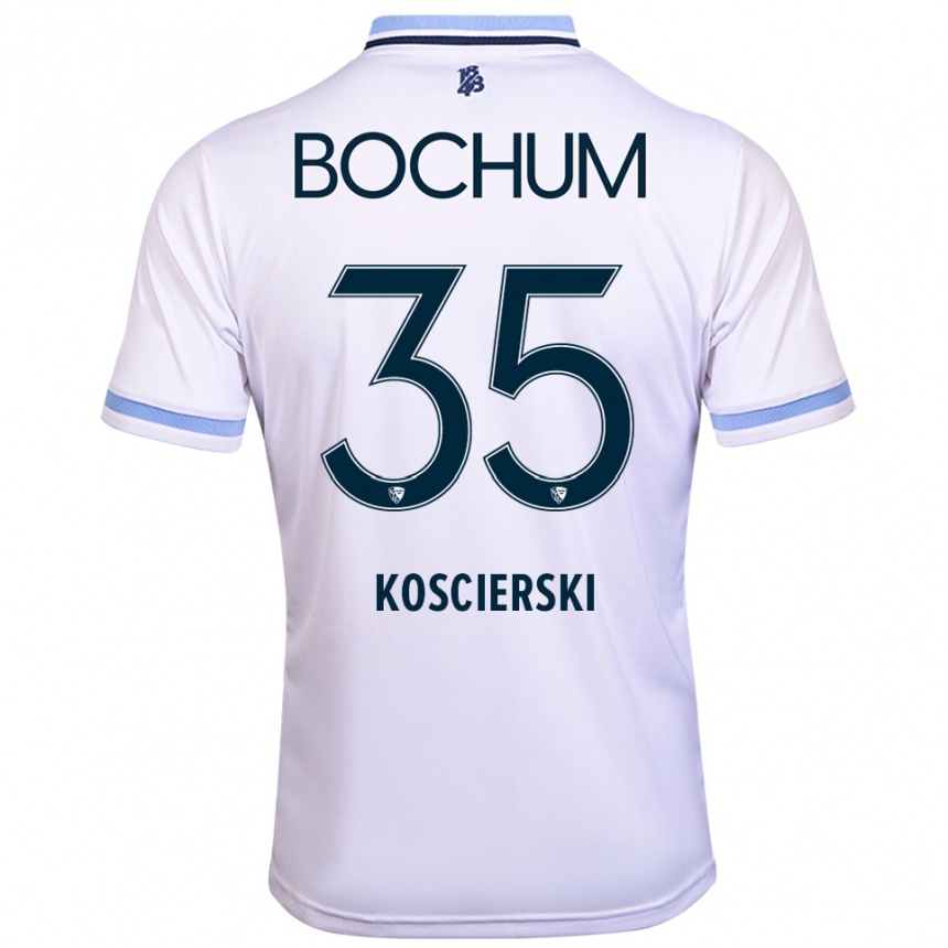 ילדים כדורגל Kacper Koscierski #35 לבן תכלת הרחק ג'רזי 2025/26 ילדים כדורגל Kacper Koscierski #35 לבן תכלת הרחק ג'רזי 2025/26