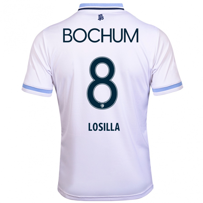 ילדים כדורגל Anthony Losilla #8 לבן תכלת הרחק ג'רזי 2025/26