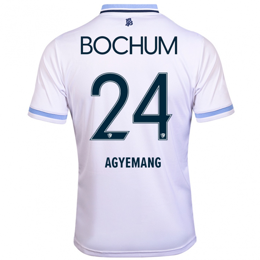 ילדים כדורגל Donovan Agyemang #24 לבן תכלת הרחק ג'רזי 2025/26