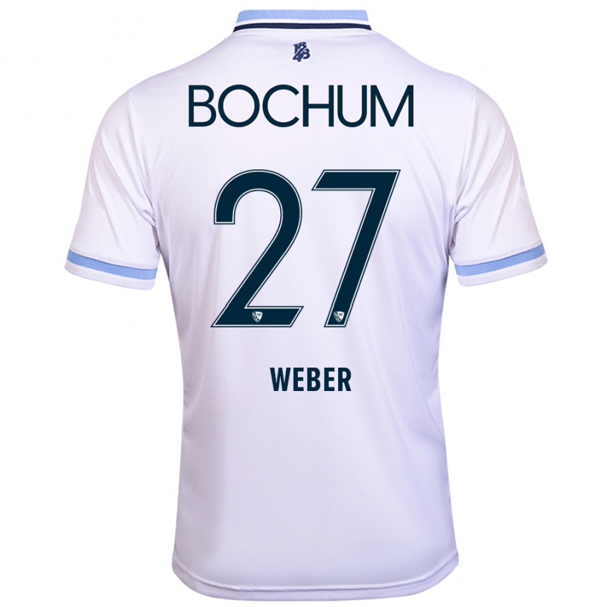 ילדים כדורגל סמואל ובר #27 לבן תכלת הרחק ג'רזי 2025/26