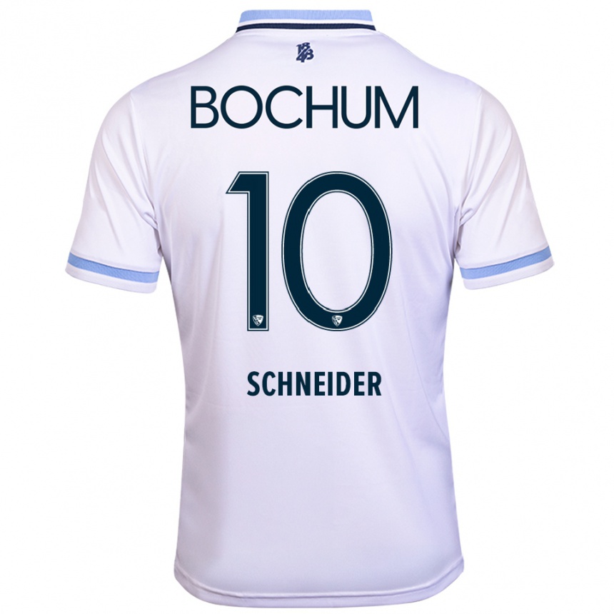 ילדים כדורגל Ruben Schneider #10 לבן תכלת הרחק ג'רזי 2025/26