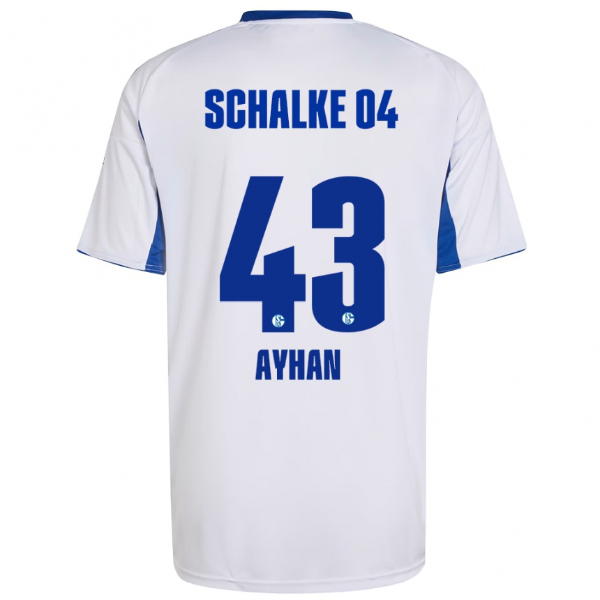 ילדים כדורגל Mertcan Ayhan #43 לבן כחול הרחק ג'רזי 2025/26