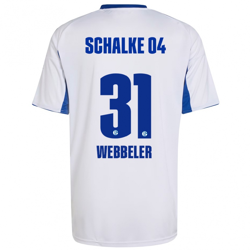 ילדים כדורגל Vada Webbeler #31 לבן כחול הרחק ג'רזי 2025/26