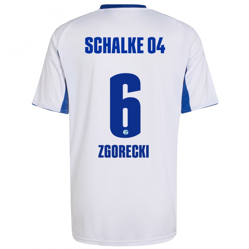 ילדים כדורגל יונס זגורקי #6 לבן כחול הרחק ג'רזי 2025/26