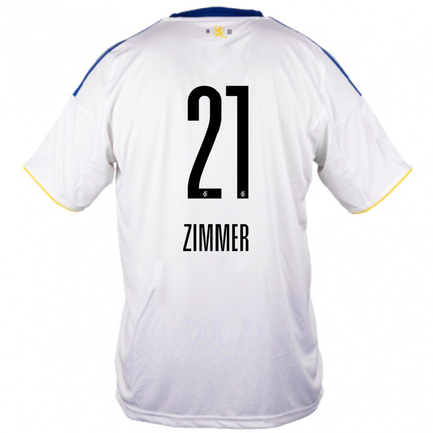 ילדים כדורגל Marvin Zimmer #21 לבן כחול צהוב הרחק ג'רזי 2025/26