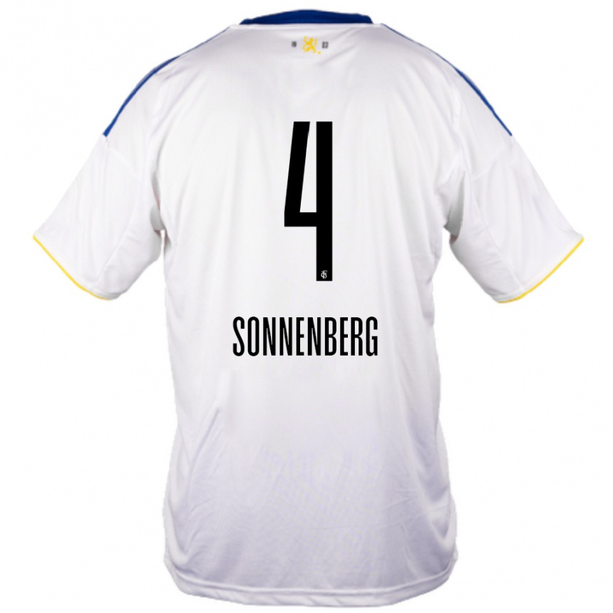 ילדים כדורגל סוון זוננברג #4 לבן כחול צהוב הרחק ג'רזי 2025/26