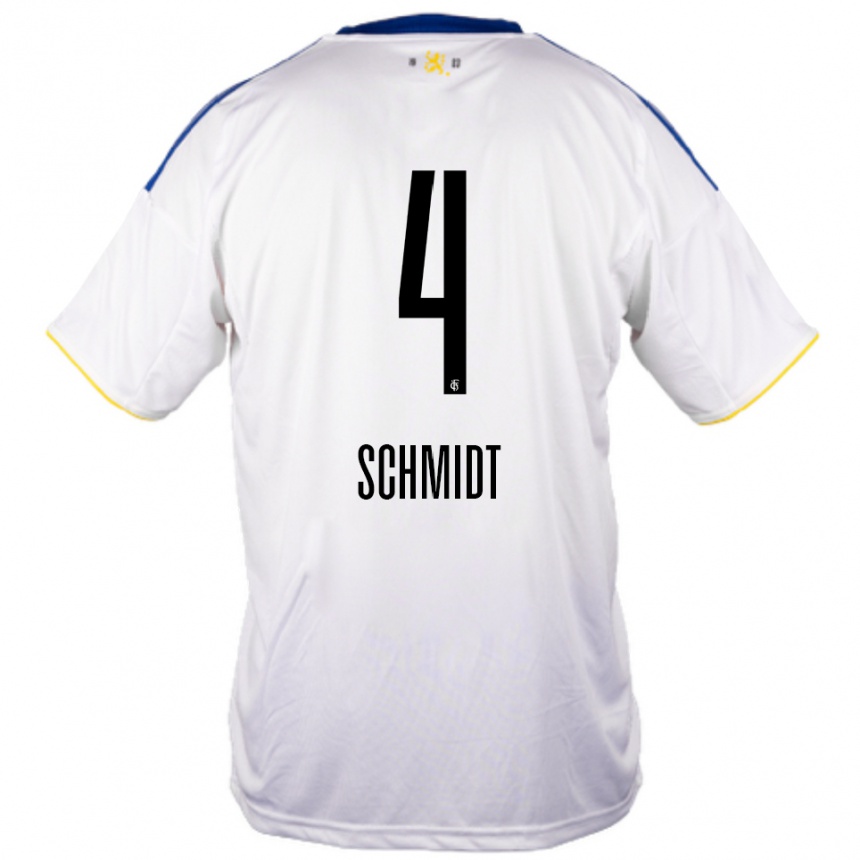 ילדים כדורגל Louis Schmidt #4 לבן כחול צהוב הרחק ג'רזי 2025/26