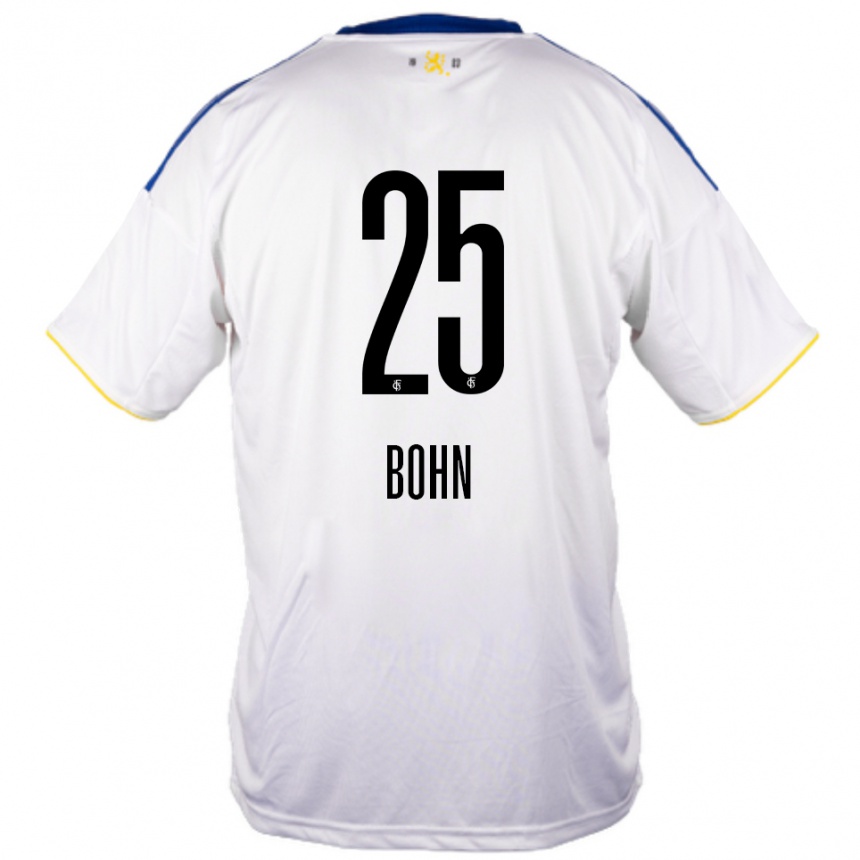 ילדים כדורגל Etienne Bohn #25 לבן כחול צהוב הרחק ג'רזי 2025/26